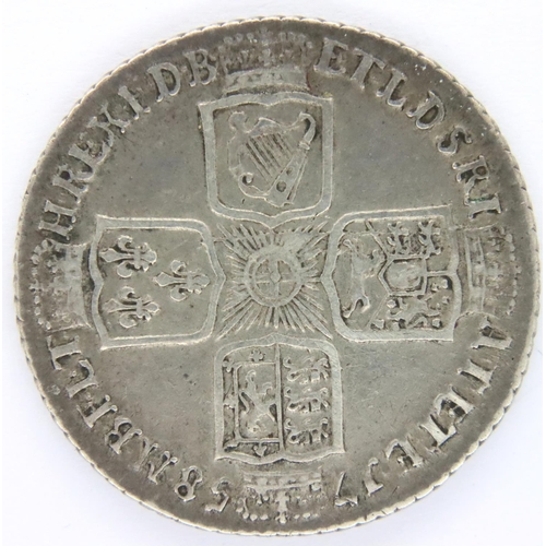 3050 - 1758 shilling of George II. P&P Group 1 (£14+VAT for the first lot and £1+VAT for subsequent lots)