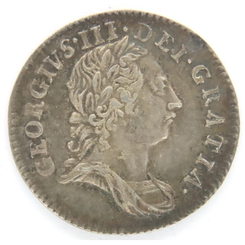 3054 - 1762 threepence of George III, our grade EF. P&P Group 1 (£14+VAT for the first lot and £1+VAT for s... 