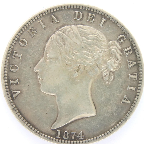 3055 - 1874 half crown of Queen Victoria, bun head. P&P Group 1 (£14+VAT for the first lot and £1+VAT for s... 