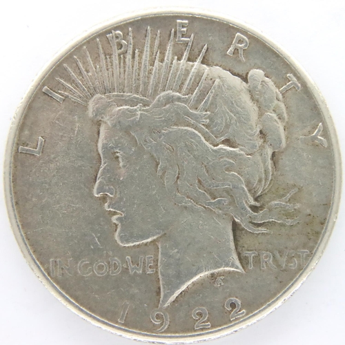 3056 - 1922 American silver dollar, Liberty head. P&P Group 1 (£14+VAT for the first lot and £1+VAT for sub... 