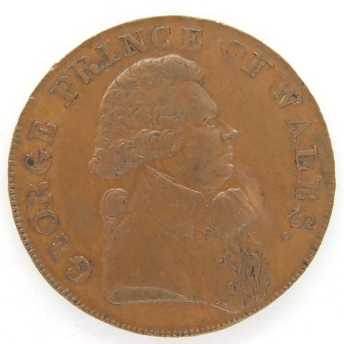 3058 - 1794 Prince of Wales halfpenny token. P&P Group 1 (£14+VAT for the first lot and £1+VAT for subseque... 