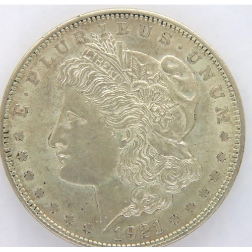 3065 - 1921 American silver Morgan dollar, strong EF grade. P&P Group 1 (£14+VAT for the first lot and £1+V... 