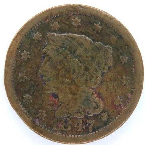 3067 - 1847 American one cent, early colonization issue. P&P Group 1 (£14+VAT for the first lot and £1+VAT ... 