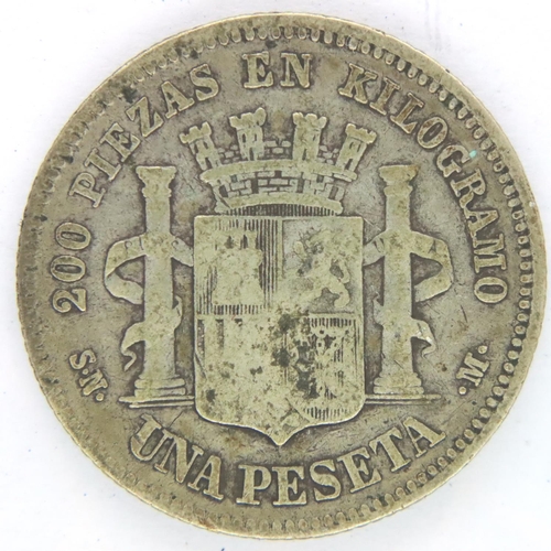 3074 - 1870 Spanish silver peseta, Madrid Mint. P&P Group 1 (£14+VAT for the first lot and £1+VAT for subse... 