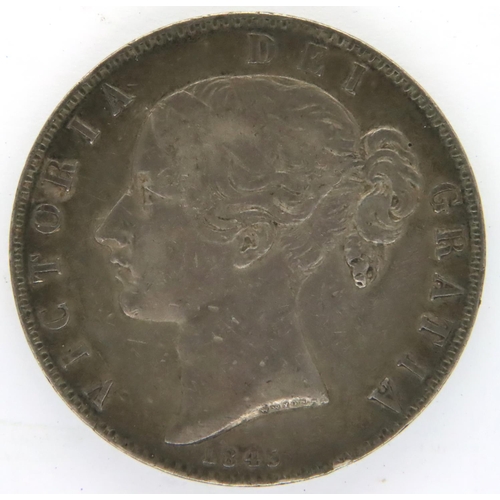 3076 - 1845 crown of Queen Victoria, Cinquefoil Stops. P&P Group 1 (£14+VAT for the first lot and £1+VAT fo... 