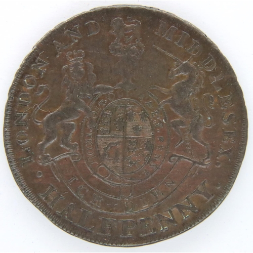 3077 - Early milled Prince of Wales Middlesex and London Token. P&P Group 1 (£14+VAT for the first lot and ... 