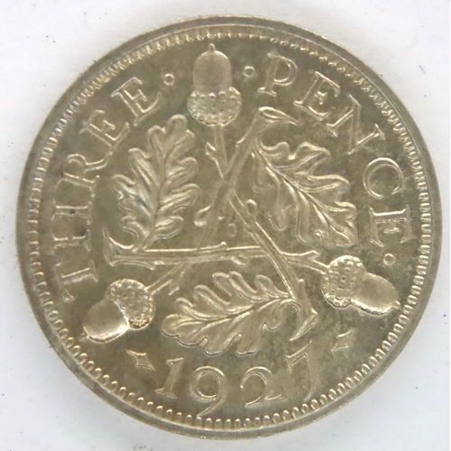 3080 - 1927 silver proof threepence of George V. P&P Group 1 (£14+VAT for the first lot and £1+VAT for subs... 