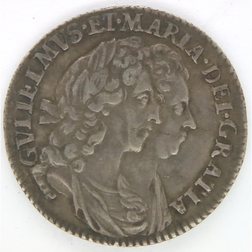 3081 - William and Mary sixpence, our grade aEF. P&P Group 1 (£14+VAT for the first lot and £1+VAT for subs... 