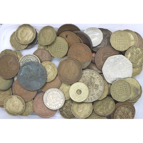 3115 - A small collection of mixed UK coins, most pre-decimal of George VI. P&P Group 2 (£18+VAT for the fi... 