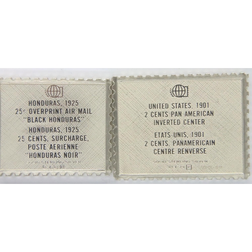 3121 - Two 925 silver ingots from the Franklin Mint 100 Greatest Stamp Collection, combined 18.2g. P&P Grou... 