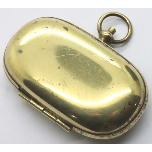 3126 - Brass sprung sovereign case for full and half sovereigns, L: 60 mm. P&P Group 1 (£14+VAT for the fir... 