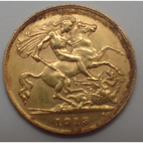 3135 - 1913 half sovereign of George V. P&P Group 1 (£14+VAT for the first lot and £1+VAT for subsequent lo... 