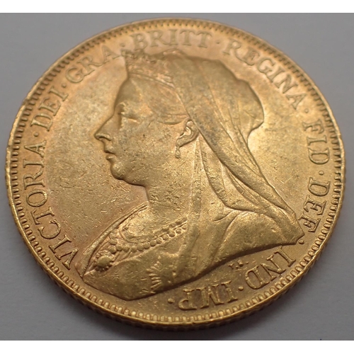 3140 - 1899 sovereign of Queen Victoria. P&P Group 1 (£14+VAT for the first lot and £1+VAT for subsequent l... 