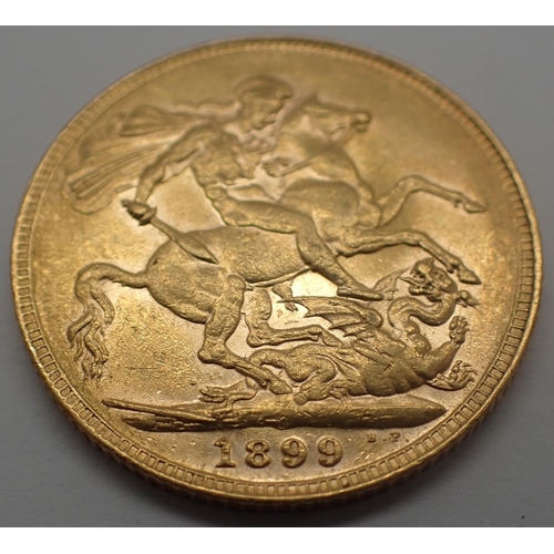 3140 - 1899 sovereign of Queen Victoria. P&P Group 1 (£14+VAT for the first lot and £1+VAT for subsequent l... 