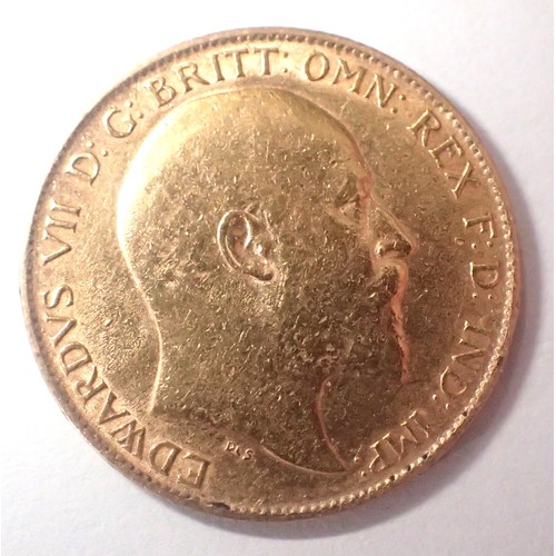 3130 - 1910 Half Sovereign of Edward VII. P&P Group 1 (£14+VAT for the first lot and £1+VAT for subsequent ... 