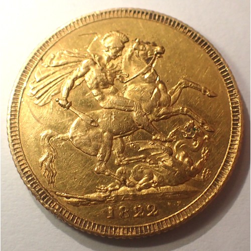 3133 - 1822 Sovereign of George IV, laureate head. P&P Group 1 (£14+VAT for the first lot and £1+VAT for su... 