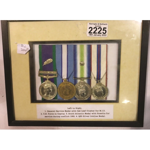 2225 - James Craig, 2nd Battalion Scots Guards Tumbledown, framed medal group with no.2 Para General Servic... 