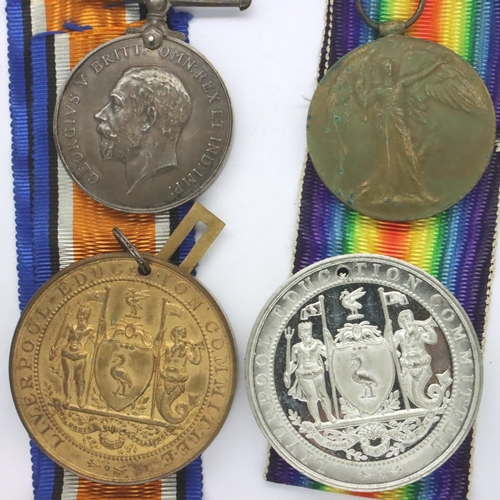 2226 - 78414 PTE J GUY LPOOL R, a British WWI medal pair comprising Victory and British war medals with Guy... 