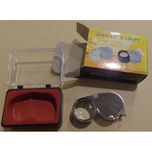 1052 - New old stock 30 x 21 stainless steel jewellers loupe. P&P Group 1 (£14+VAT for the first lot and £1... 