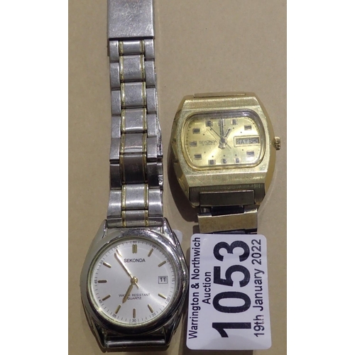 1053 - Sekonda; two vintage wristwatches. P&P Group 1 (£14+VAT for the first lot and £1+VAT for subsequent ... 