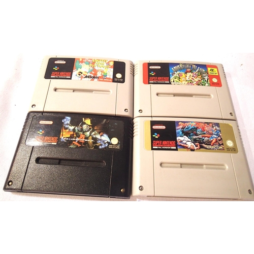 2204 - Four Super Nintendo games; Street Fighter II, Adventure Island, Krustys Super Fun House and Killer I... 