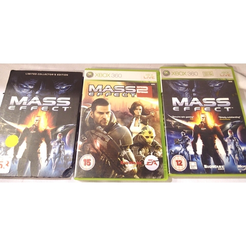 2215 - Three Xbox 360 cased games to include Mass Effect 1 and 2 with limited collectors edition. P&P Group... 