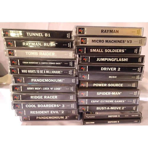 2218 - Twenty two Playstation 1 games to include Rayman Rush, Pandemonium and Tomb Raider etc. P&P Group 2 ... 