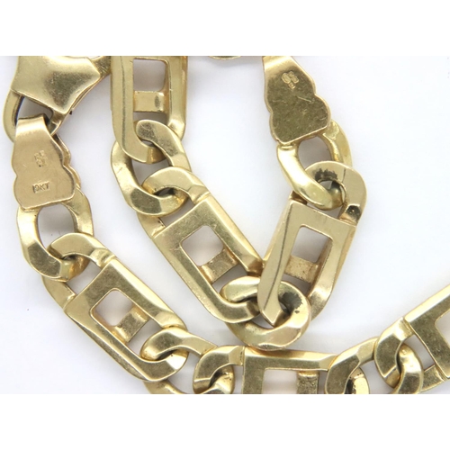 4 - 9ct gold flat link bracelet, L: 23 cm, 22.1g. P&P Group 1 (£14+VAT for the first lot and £1+VAT for ... 