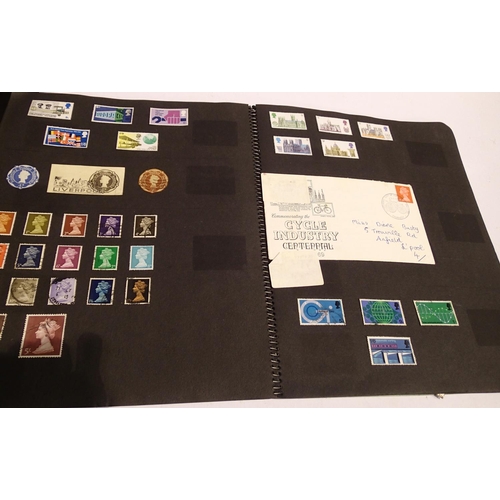 1098 - Scrap book containing stamps. P&P Group 1 (£14+VAT for the first lot and £1+VAT for subsequent lots)