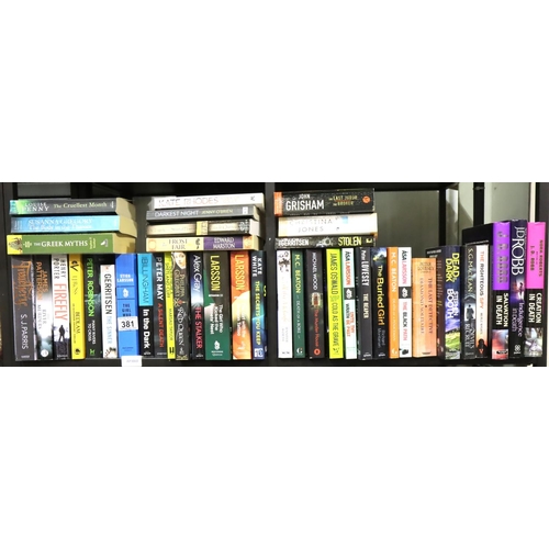 381 - Three shelves of mixed paperback novels. Not available for in-house P&P, contact Paul O'Hea at Mailb... 