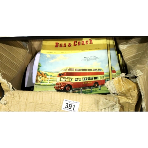 391 - Collection of Bus & Coach magazines 1957-1962 (59). Not available for in-house P&P, contact Paul O'H... 