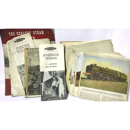 393 - Kelloggs Steam Train cut out pictures and other railway items. P&P Group 1 (£14+VAT for the first lo... 