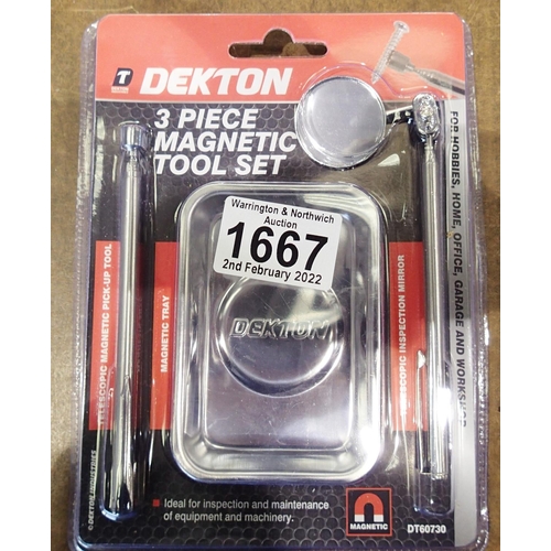 1667 - Three piece magnetic tool set. P&P Group 2 (£18+VAT for the first lot and £3+VAT for subsequent lots... 