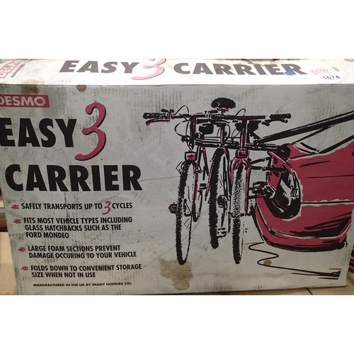 1674 - Desmo easy three carrier bike rack cars. Not available for in-house P&P, contact Paul O'Hea at Mailb... 