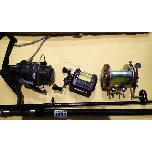 1682 - Abu Garcia reel, Penn 190 Seaboy reel and a Lineaeffe Mastercarp 2 rod. Not available for in-house P... 