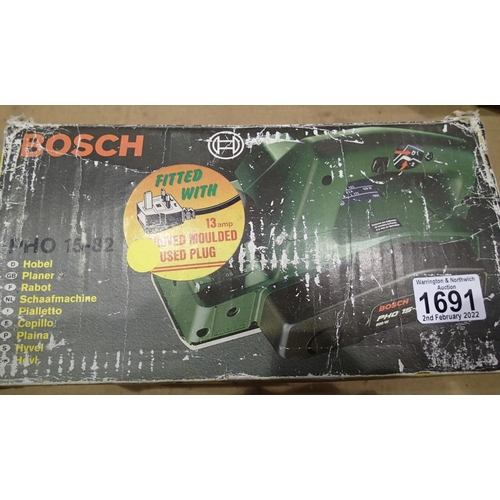 1691 - Bosch PH015 82 electric planer. Not available for in-house P&P, contact Paul O'Hea at Mailboxes on 0... 