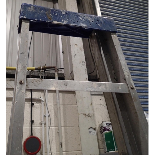 1699 - Folding aluminium step ladders. Not available for in-house P&P, contact Paul O'Hea at Mailboxes on 0... 