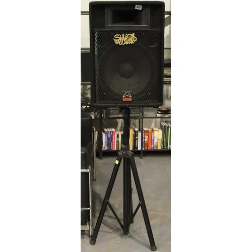 377A - Wharfdale Pro PA speaker on tripod stand. Not available for in-house P&P, contact Paul O'Hea at Mail... 