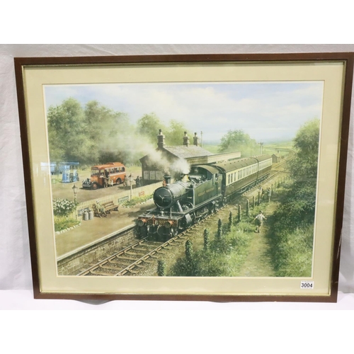 3004 - Don Breckon (b. 1935); large print of Great Western steam train, 75 x 56 cm. Not available for in-ho... 