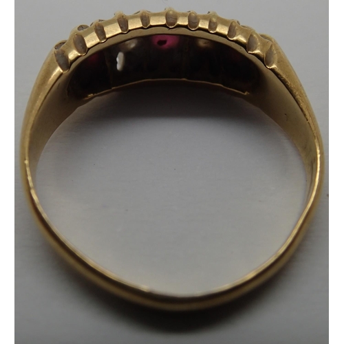 70 - 18ct ruby and diamond set ring, size K/L, 3g. P&P Group 1 (£14+VAT for the first lot and £1+VAT for ... 