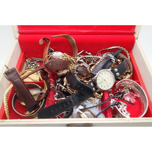 78A - Jewellery box with a selection of costume jewellery. P&P Group 1 (£14+VAT for the first lot and £1+V... 