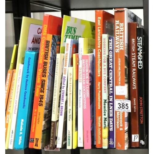 385 - Shelf of transport books. Not available for in-house P&P, contact Paul O'Hea at Mailboxes on 01925 6... 