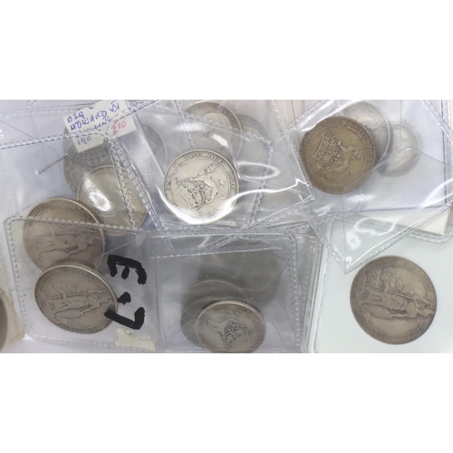 3079 - Silver coins of Edward VII; four threepences, four florins and sixteen shillings, mixed grades. P&P ... 