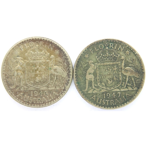 3025 - Two silver Australian florins of George VI. P&P Group 1 (£14+VAT for the first lot and £1+VAT for su... 