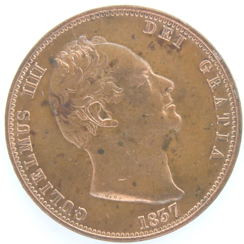 3051 - 1837 copper halfpenny of William IV. P&P Group 1 (£14+VAT for the first lot and £1+VAT for subsequen... 