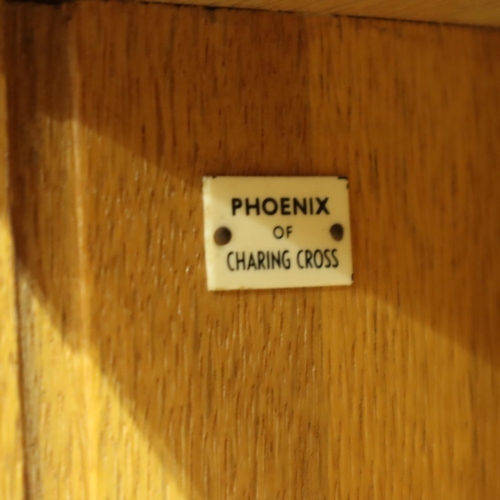 3103 - Oak glazed bookcase, 90 x 23 x 90 cm H. Makers marks Phoenix of Charing Cross to interior. Not avail... 