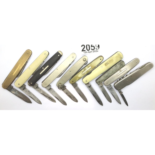 2059 - Ten multi blade folding knives. P&P Group 1 (£14+VAT for the first lot and £1+VAT for subsequent lot... 