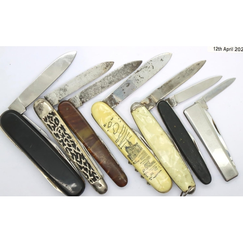 2066 - Seven German multi blade folding knives. P&P Group 1 (£14+VAT for the first lot and £1+VAT for subse... 