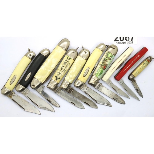 2067 - Ten Irish made single blade folding knives. P&P Group 1 (£14+VAT for the first lot and £1+VAT for su... 