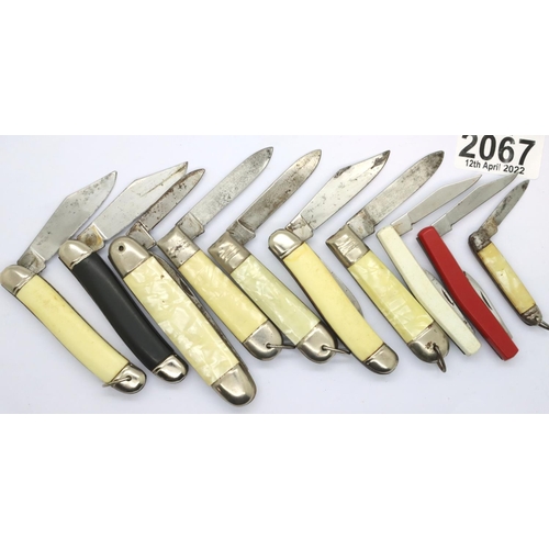 2067 - Ten Irish made single blade folding knives. P&P Group 1 (£14+VAT for the first lot and £1+VAT for su... 